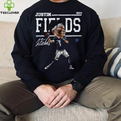 Justin Fields Cartoon WHT Shirt
