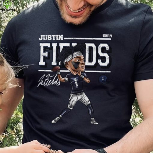 Justin Fields Cartoon WHT Shirt
