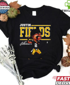 Justin Fields Pittsburgh Steelers NFL football cartoon vintage shirt