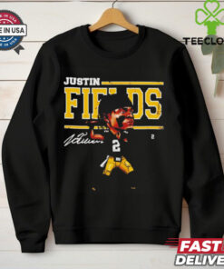 Justin Fields Pittsburgh Steelers NFL football cartoon vintage shirt