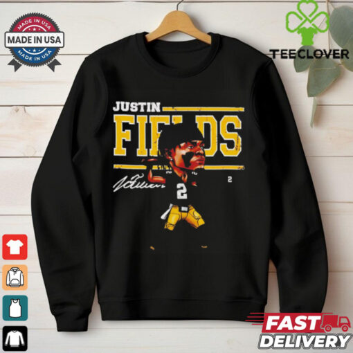 Justin Fields Pittsburgh Steelers NFL football cartoon vintage shirt