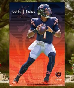 Justin Fields Superstar Chicago Bears Qb Official Nfl Football Action Poster