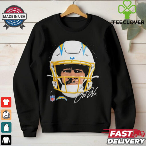 Justin Herbert Los Angeles Chargers NFL football big face signature graphic shirt