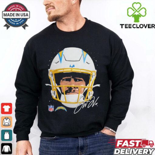 Justin Herbert Los Angeles Chargers NFL football big face signature graphic shirt