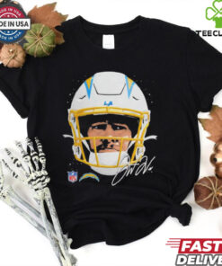 Justin Herbert Los Angeles Chargers NFL football big face signature graphic shirt