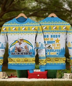 Justin Herbert Los Angeles Chargers We Gave Ourselves A Shot NFL Christmas Ugly Sweater 3D Gift Christmas