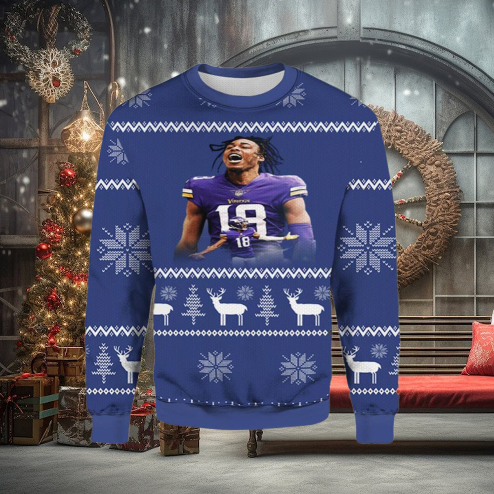 Justin Jefferson Christmas Ugly Sweater Justin Jefferson Christmas Ugly Sweater