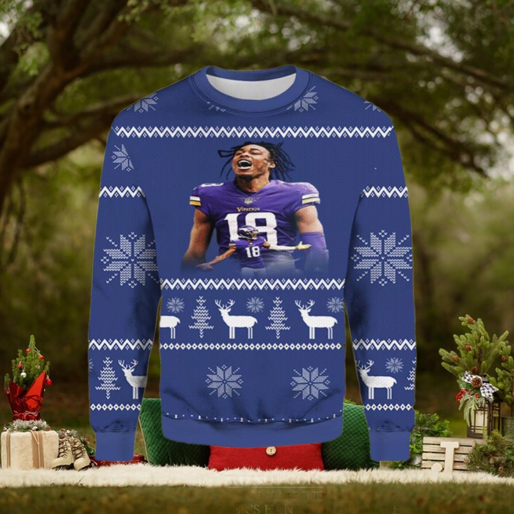 Justin Jefferson Christmas Ugly Sweater Justin Jefferson Christmas Ugly Sweater