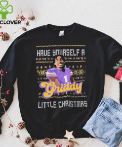 Justin Jefferson Have Yourself a Griddy Little Christmas Ugly hoodie, sweater, longsleeve, shirt v-neck, t-shirt