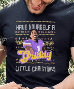 Justin Jefferson Have Yourself a Griddy Little Christmas Ugly hoodie, sweater, longsleeve, shirt v-neck, t-shirt