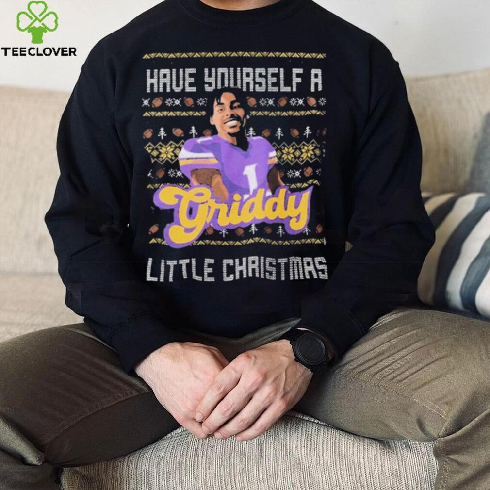 Justin Jefferson Have Yourself a Griddy Little Christmas Ugly shirt -  Limotees