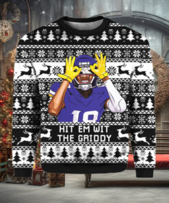 Justin Jefferson Hit Them With The Griddy Ugly Christmas Sweater