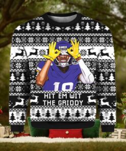 Justin Jefferson Hit Them With The Griddy Ugly Christmas Sweater