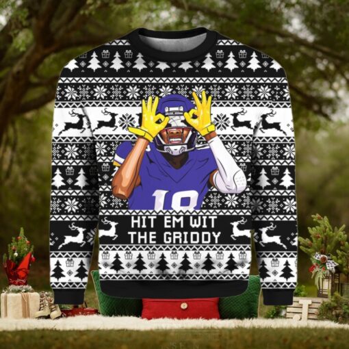 Justin Jefferson Hit Them With The Griddy Ugly Christmas Sweater