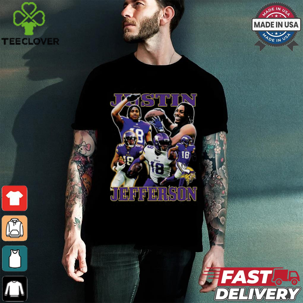 Justin Jefferson Retro Collage T Shirt Justin Jefferson Retro Collage T Shirt