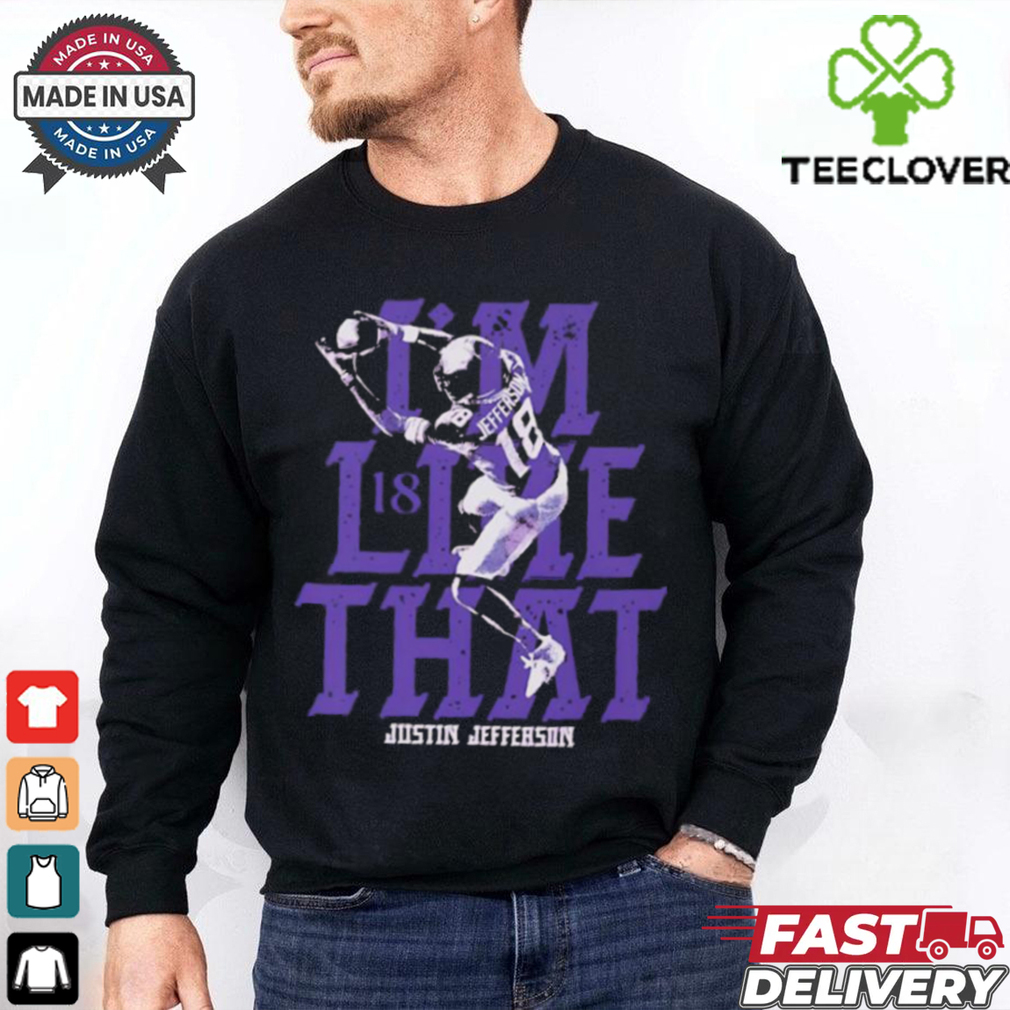 Justin Jefferson Vikings football I’m like that jumping shirt Justin Jefferson Vikings football I’m like that jumping shirt
