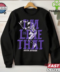 Justin Jefferson Vikings football I’m like that jumping shirt 2 Justin Jefferson Vikings football I’m like that jumping shirt