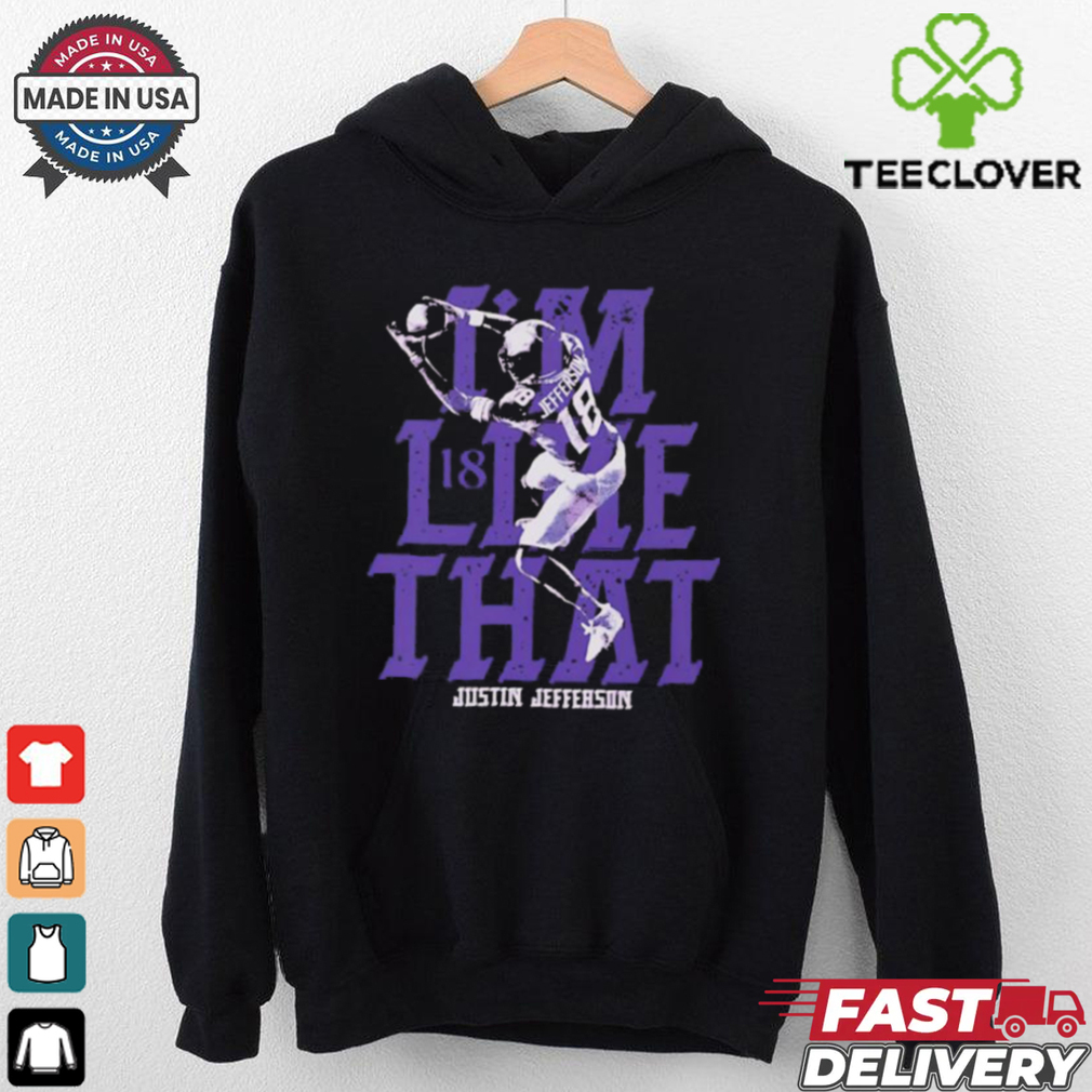 Justin Jefferson Vikings football I’m like that jumping shirt Justin Jefferson Vikings football I’m like that jumping shirt