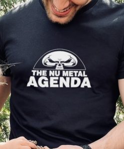 Justin Whang wearing the nu metal agenda hoodie, sweater, longsleeve, shirt v-neck, t-shirt