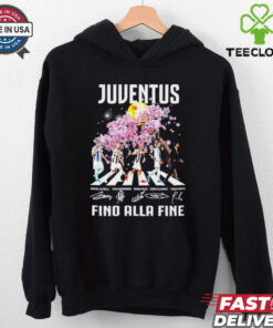 Juventus Fino Alla Fine Abbey Road peach blossom signature shirt