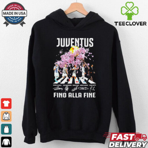Juventus Fino Alla Fine Abbey Road peach blossom signature shirt