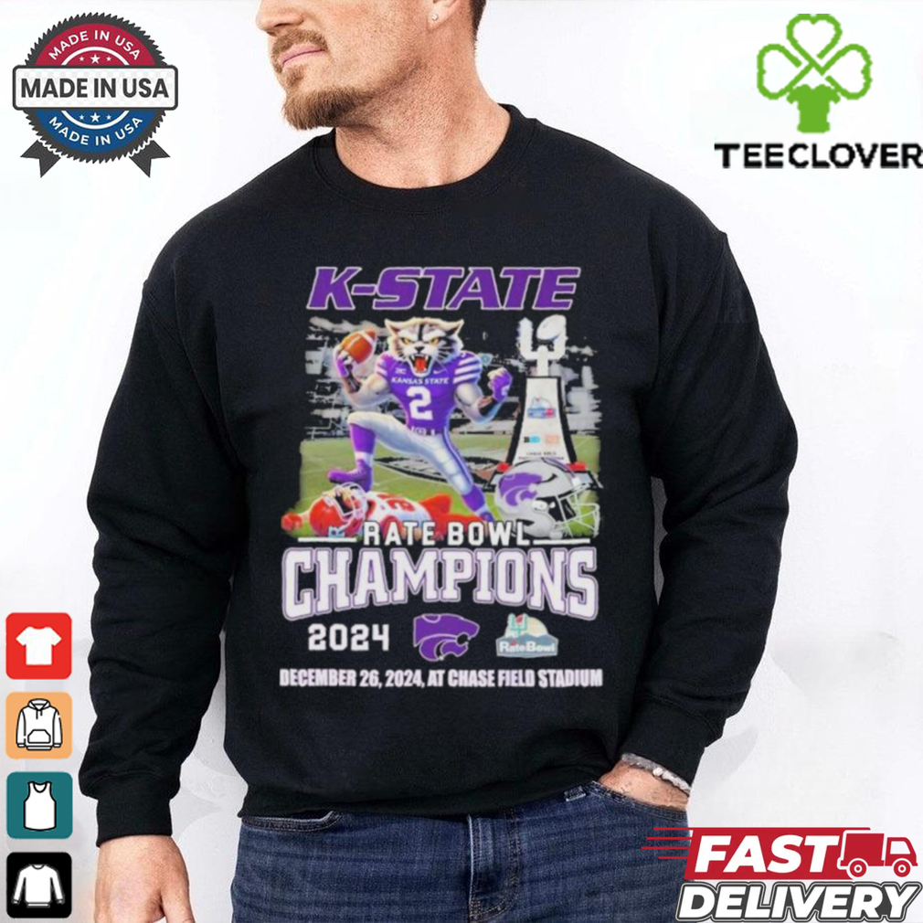 K State Wildcats Rate Bowl Champions 2024 Mascot T Shirts K State Wildcats Rate Bowl Champions 2024 Mascot T Shirts