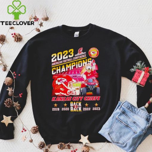 K.C. Wolf driving car 2023 AFC Champions Kansas City Chiefs back 2 back shirt