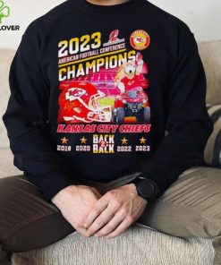 K.C. Wolf driving car 2023 AFC Champions Kansas City Chiefs back 2 back shirt