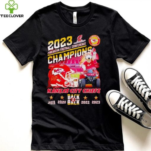 K.C. Wolf driving car 2023 AFC Champions Kansas City Chiefs back 2 back shirt