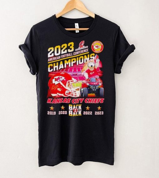 K.C. Wolf driving car 2023 AFC Champions Kansas City Chiefs back 2 back shirt