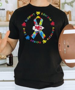 KANSAS CITY CHIEFS SUPPORT EDUCATE ADVOCATE ACCEPT LOVE AUTISM AWARENESS T SHIRT