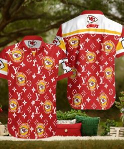 KC Chiefs Hawaiian Shirt LV Pattern Kansas City Chiefs Gift