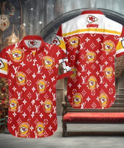 KC Chiefs Hawaiian Shirt LV Pattern Kansas City Chiefs Gift