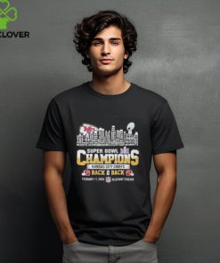 KC Chiefs Super Bowl Champions LVIII 2024 Back2back Skyline T Shirt