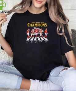 KC Chiefs Super Bowl LVIII Champions Reid Pacheco Kelce Butker and Mahomes abbey road signatures shirt