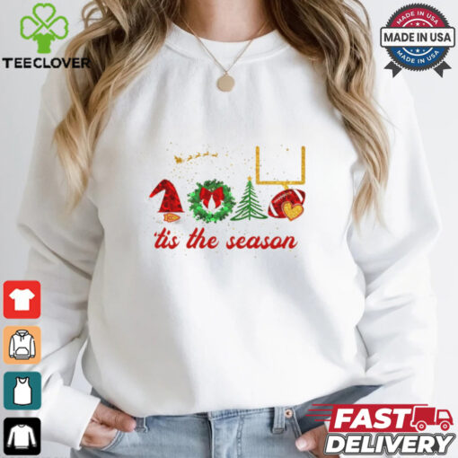KC Football Christmas FAUX Sequin Glitter ‘Tis the Season Kansas City Shirt