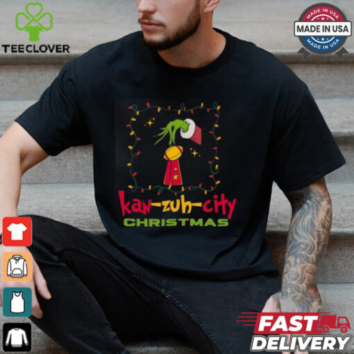 KC Football Grinchy Trophy Kansas City Christmas Gift Shirt