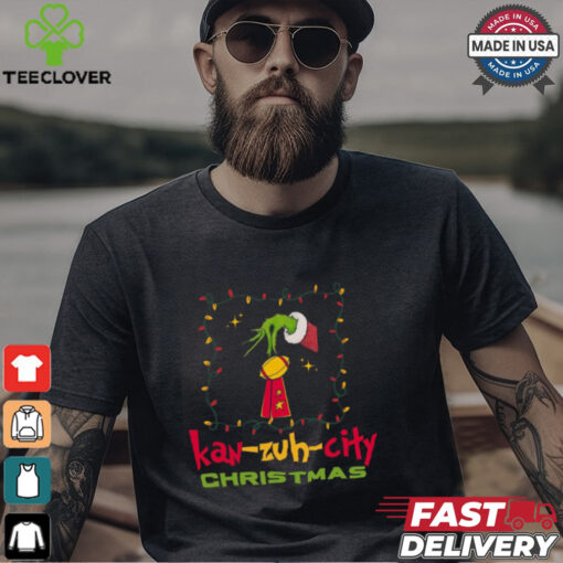 KC Football Grinchy Trophy Kansas City Christmas Gift Shirt