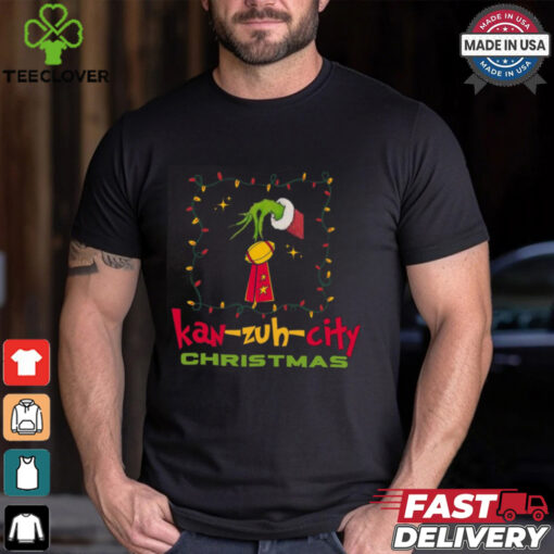 KC Football Grinchy Trophy Kansas City Christmas Gift Shirt