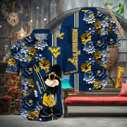 West Virginia Mountaineers Hawaiian Shirt Mickey Love Surfing Trending Summer Gift