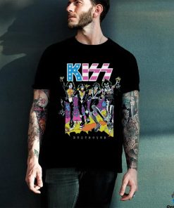 KISS Destroyer Flocked Blacklight Graphics Design T Shirt 3 KISS Destroyer Flocked Blacklight Graphics Design T Shirt