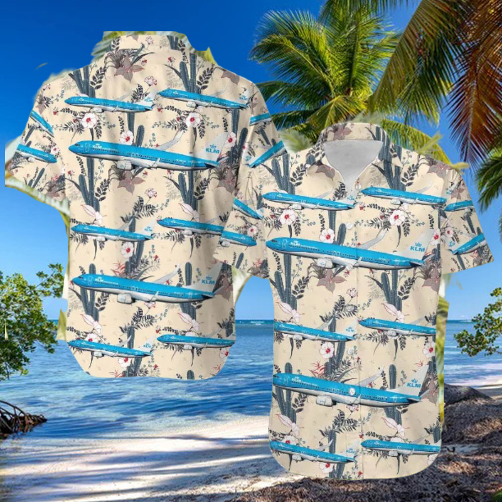 KLM Royal Dutch Airlines Boeing 737 8K2 Hawaiian Shirt KLM Royal Dutch Airlines Boeing 737 8K2 Hawaiian Shirt