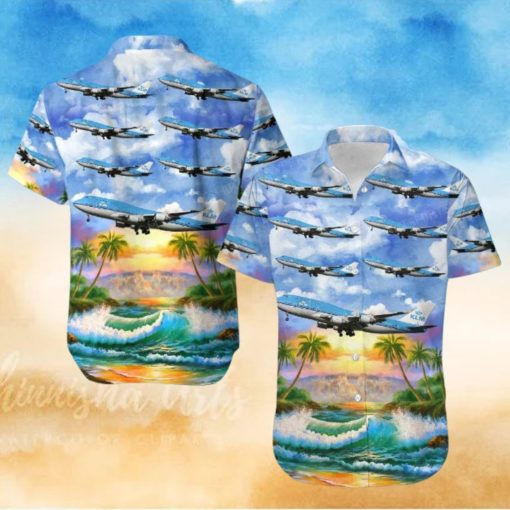 KLM Royal Dutch Airlines Boeing 747 406 Hawaiian Shirt