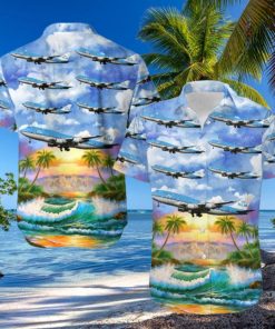 KLM Royal Dutch Airlines Boeing 747 406 Hawaiian Shirt