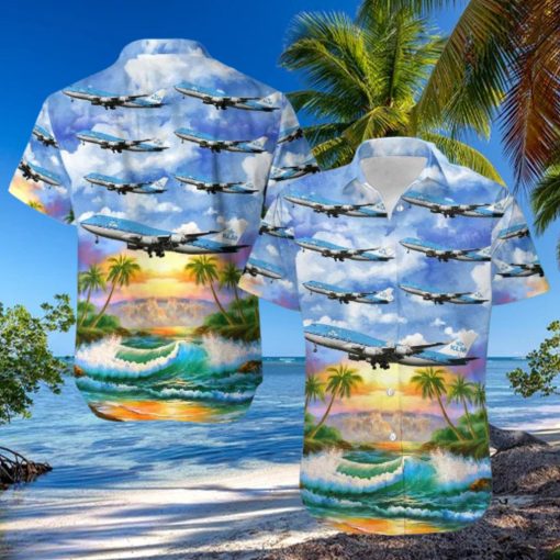 KLM Royal Dutch Airlines Boeing 747 406 Hawaiian Shirt