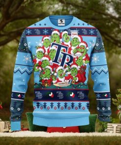 MLB Tampa Bay Rays Cute 12 Grinch Face Xmas Day Ugly Christmas Sweater Sport Fans Men And Women Christmas Gift