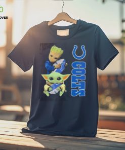 Baby Yoda And Groot Hug Indianapolis Colts Shirt