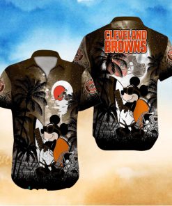 Cleveland Browns NFL Team Logo Baby Yoda Hawaiian Shirt