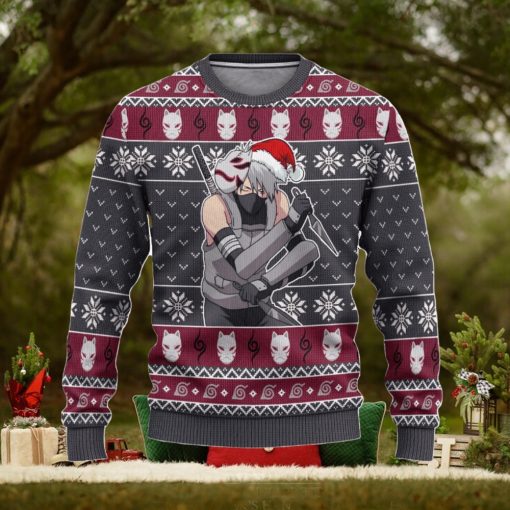 Kakashi Anbu Ugly Christmas Sweater, Naruto Anime Xmas Gift, Custom Ugly Christmas Sweater
