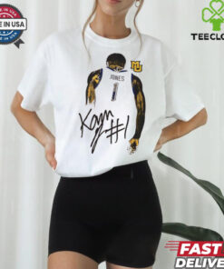 Kam Jones Marquette Golden Eagles behind signature shirt